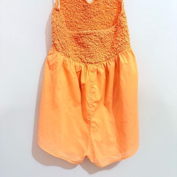 3/$10⚡️Cotton On Orange Halter Jumpsuit with Popcorn Smocked Bodice - Picture 14 of 15